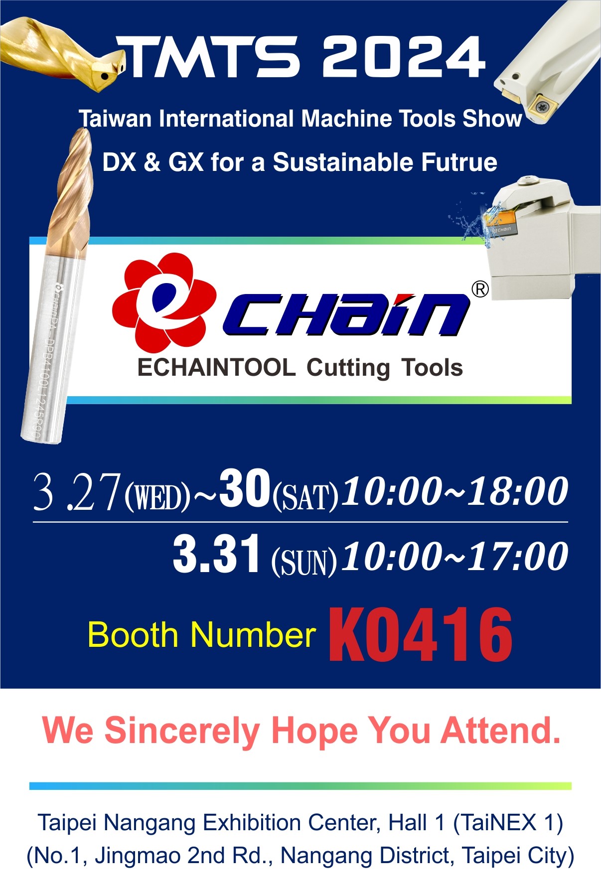 TMTS 2024 Machine Tool Show with Echaintool in Taiwan