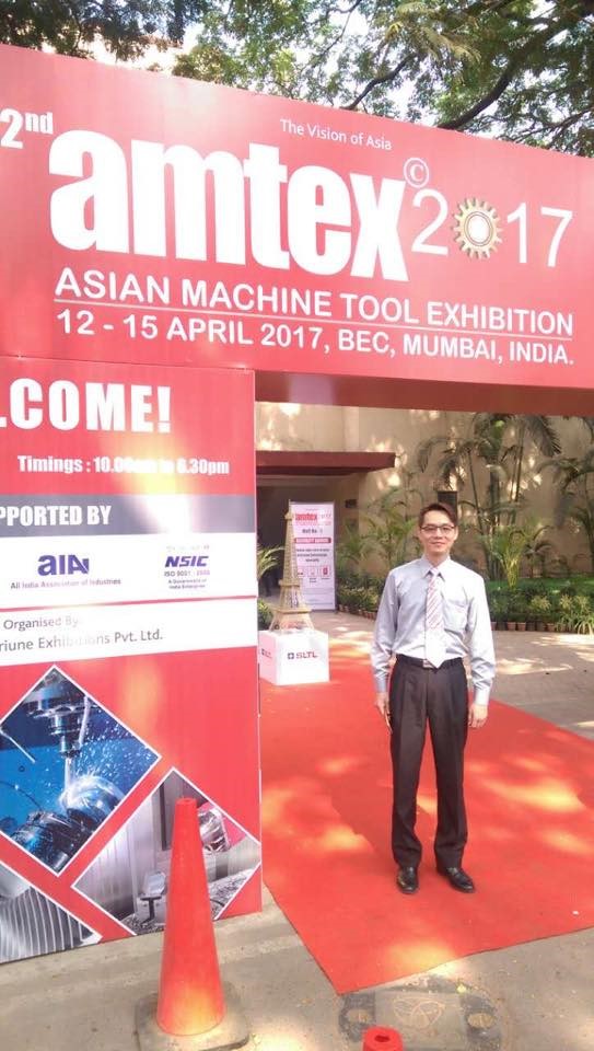 AMTEX2017 in Mumbai, India with Mr. Mickey of Echaintool's Manager