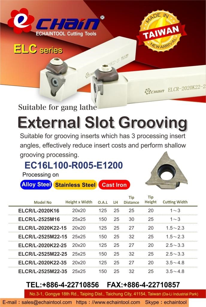 External Slot Grooving ELC series with Echaintool_TW