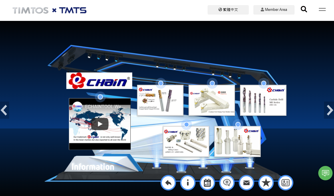 Echaintool Cutting tools at TIMTOS 2021 in Taipei Taiwan