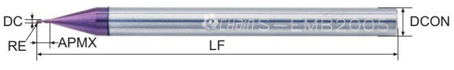 Micro Diameter 2 Flutes Carbide Ball Nose End Mill